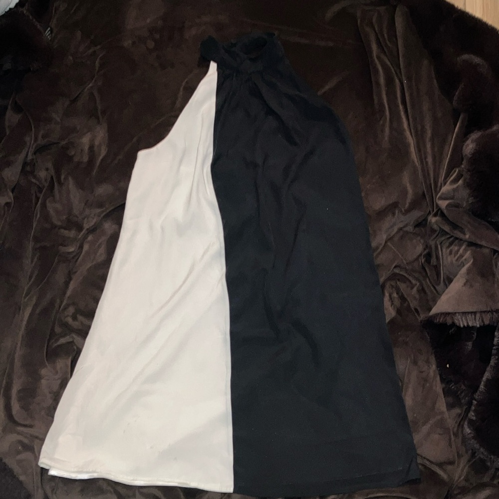 Bebe Black and White Backless Dress